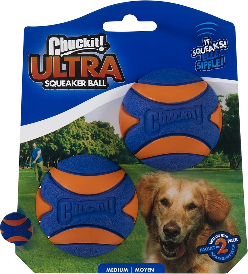 Chuckit! 6 Pack of Ultra Squeaker Ball Dog Toys, Medium, Whistles When Thrown - Image 2
